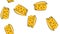 Cheese seamless pattern with flat line icons. Vector background, illustrations of parmesan, mozzarella, yogurt, dutch, ricotta,