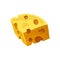 Cheese slice with holes, vector icon or clipart.