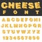 Cheese slice letters and numbers latin font