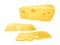 Cheese slices 3D realistic vector illustration