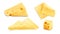 Cheese slices 3d realistic vector illustration