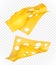 Cheese slices on transparent background