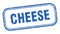 cheese stamp. cheese square grunge sign