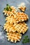 Cheese waffle , snack thick waffles with parmesan salt and pepper