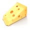 Cheese Wedge on white. 3D illustration