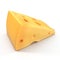 Cheese Wedge on white. 3D illustration