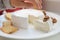 Cheese with white mold. Camembert or brie type.