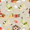 Cheese And Wine Decorative Pattern