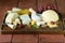 Cheeseboard with assorted cheeses