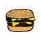 Cheeseburger double icon food fast bread