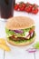 Cheeseburger hamburger menu meal cola drink