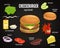 Cheeseburger ingredients fast food vector