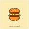 Cheeseburger vector icon illustration. Multicolor icon. Ui/Ux. Premium quality.