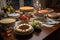 cheesecake dinner party, with cheesecakes of various flavors on display