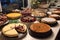 cheesecake dinner party, with cheesecakes of various flavors on display