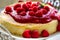 Cheesecake with raspberry sauce