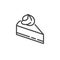Cheesecake slice line icon