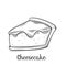 Cheesecake slice outline icon