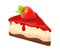 Cheesecake with Strawberry, Piece of dessert cake