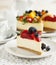 Cheesecake topped with berries and fruits