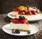 Cheesecake topped with berries and fruits