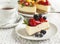 Cheesecake topped with berries and fruits