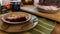 Cheesecake on the wooden table. Coffee cup and sliced fruit torte.