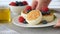 Cheesecakes or curd cheese fritters or syrniki with berries