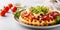 Cheesy belgian waffles served with ham tomatoes and lettuce corn 1