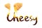 Cheesy cheese croissant bakery melting cheezie text type vector icon