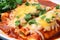 Cheesy Enchiladas with Rich Tomato Sauce Topped with Fresh Cilantro