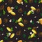 Cheesy Garlic Baguette Slices Vector Graphic Art Seamless Pattern