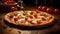 cheesy gourmet pizza food mouthwatering