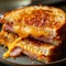 a cheesy grilled cheese sandwich