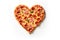 Cheesy Heart shaped pizza. Generate Ai