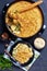 Cheesy Potato and green bean casserole, top view