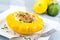 Cheesy stuffed pattypan squash