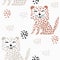 Cheetah baby cute summer seamless pattern. Sweet african animal print