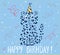 Cheetah birthday card cool design. Greeting post card template. Safari animal date of birth.