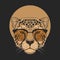 Cheetah eyeglasses vector illustration