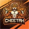 Cheetah fighter esport mascot logo design