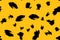 Cheetah fur yellow and black abstract simple seamless pattern