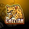 Cheetah mascot esport logo design