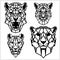 Cheetah and panter - animal heads icons. Vector geometric illustrations of wild life animals.