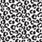 Cheetah print pattern with spots and hearts. Black and white leopard abstract skin print.