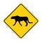 Cheetah silhouette animal traffic sign yellow vector