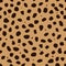 Cheetah skin with stains as a seamless pattern, spots are scattered in a chaotic manner, a trendy background for a fabric or a