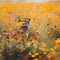 A cheetah standing in a field of flowers. AI generative image.