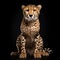 Cheetah Studio Portrait On Black Background