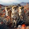 Cheetahs Amongst Desert Plants in Stunning Harmony